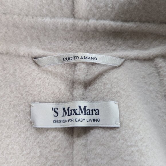 AUTH Max Mara Belted Coat Robe In Cream Virgin Wool Size XS NWOT Quiet Luxury - Picture 8 of 16